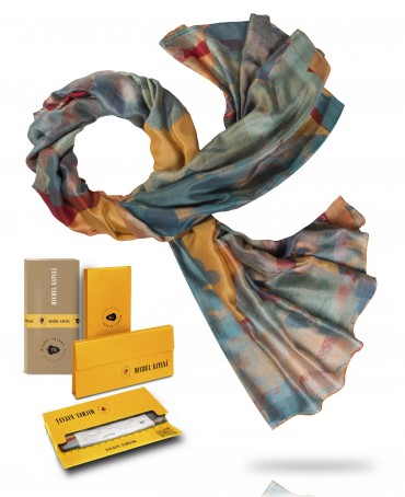 Палантин Женский SN40-FL.DU.CIEL/PECHE